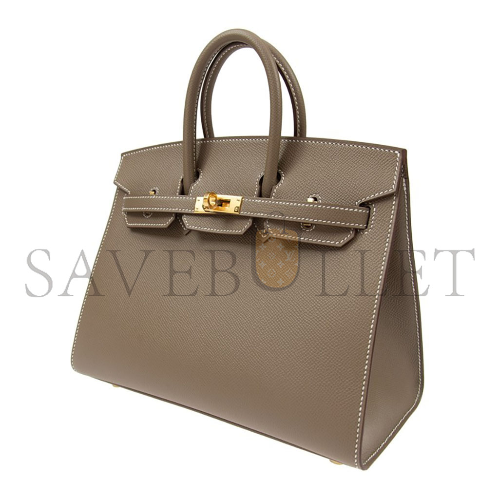 H**mes birkin 30 epsom leather elephant grey gold buckle handbag h028369cc18 (30*23*15cm)